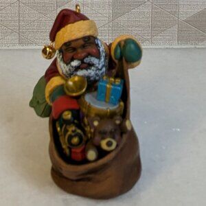 New in Box African American Santa's Magic Sack Hallmark Keepsake 2005 Ornament